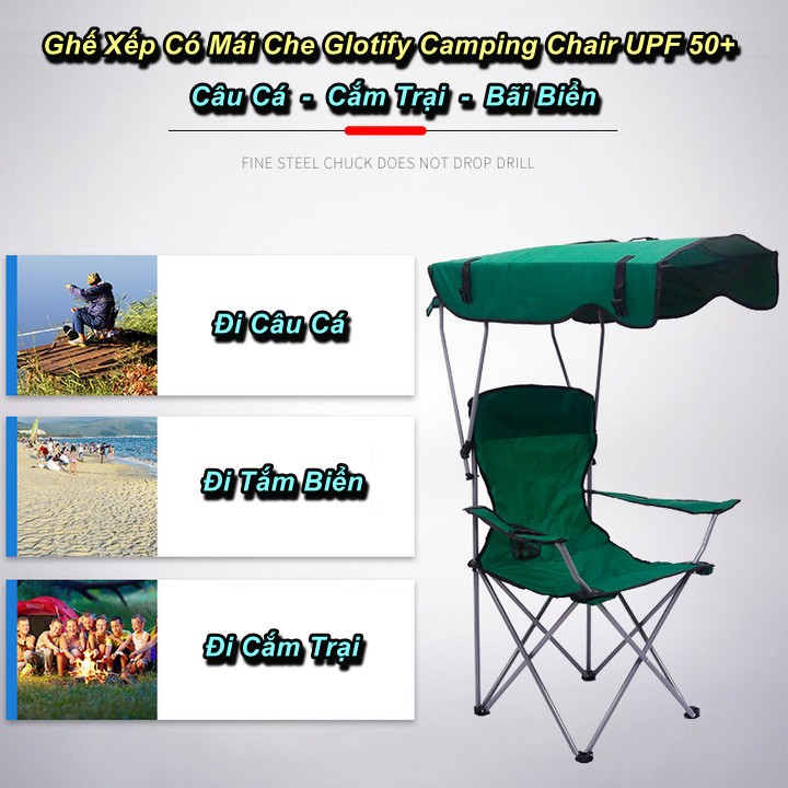 Ghế Câu Cá Xếp Gọn Có Mái Che Glotify Camping Chair UPF 50+ (Fishing, Beach, Camping) - Home Decor F