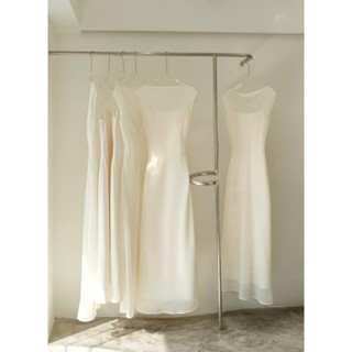  TRENDY-Đầm váy hai dây lụa be kem kèm váy choàng xẻ lưng V cúc dọc dáng dài thiết kế sang chảnh TỰ MAY,váy hai dây maxi 