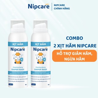 Combo 2 Xịt hăm Nipcare Novocare 80ml - xịt vệ sinh chống hăm, giảm mẩn đỏ ngứa rát do hăm bỉm