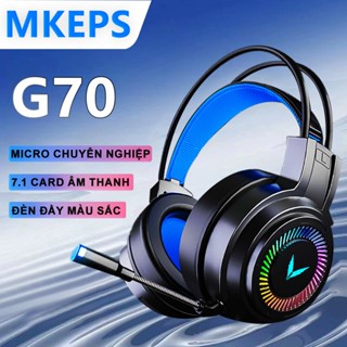 MKEPS Tai Nghe ChơI Game Có DâY có đèn LED đổi màu, có mic đàm thoại , cho game thủ