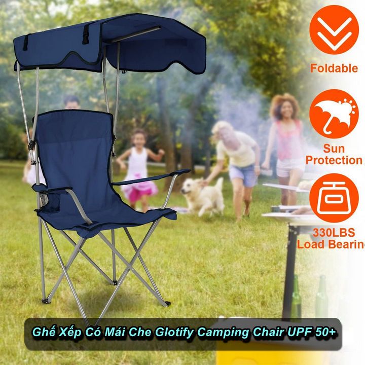 Ghế Bãi Biển Di Động Xếp Gọn Có Mái Che Glotify Camping Chair UPF 50+ (Fishing, Beach, Camping)