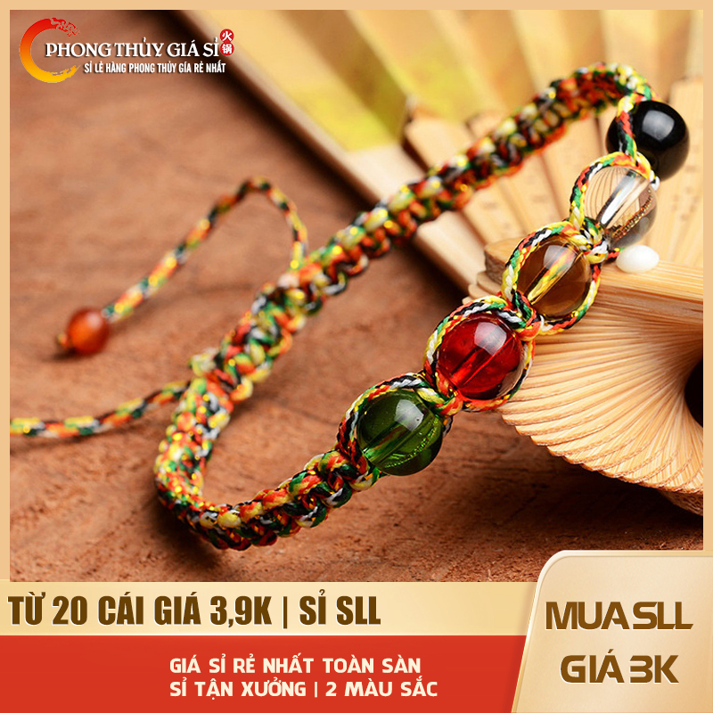 Vòng tay chỉ ngũ sắc - làm quà tặng, tán lộc cho khách hàng, tín chủ