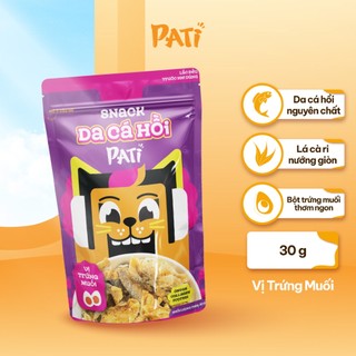 [COMBO 5 GÓI DA CÁ HỒI 30G] Snack Da Cá Hồi PATI Cao Cấp Chiên Giòn Vị Phô Mai/ Trứng Muối (Gói 30g)