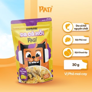[COMBO 5 GÓI DA CÁ HỒI 30G] Snack Da Cá Hồi PATI Cao Cấp Chiên Giòn Vị Phô Mai/ Trứng Muối (Gói 30g)
