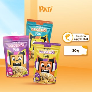 [COMBO 5 GÓI DA CÁ HỒI 30G] Snack Da Cá Hồi PATI Cao Cấp Chiên Giòn Vị Phô Mai/ Trứng Muối (Gói 30g)
