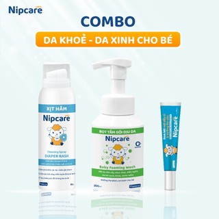 Combo da khoẻ da xinh cho bé - Xịt hăm 80ml, Bọt tắm gội dịu da, Kem bôi Lanolin dưỡng ẩm sâu Nipcare Novocare