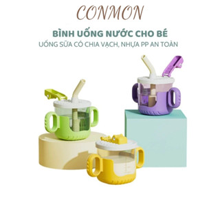 Bình uống nước hình cá sấu (300ml)  có tay cầm,nắp đậy chắc chắn, chất liệu nhựa PP an toàn, Bình nước trẻ em - conmon