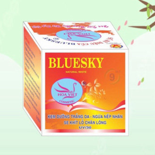Kem BlueSky Hoa Việt Đỏ Trắng Da - Ngừa Nếp Nhăn - KLCL 15g