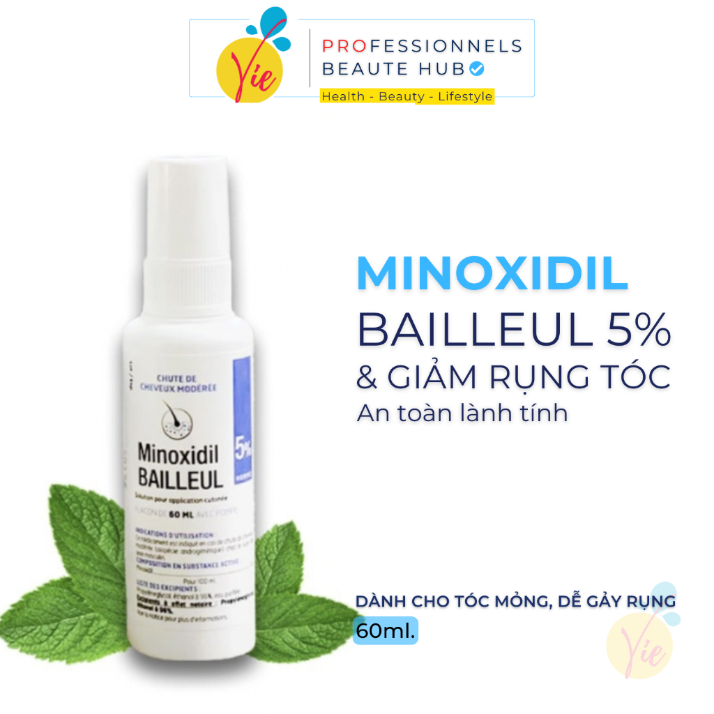 Xịt Mọc Tóc MINOXIDIL Bailleul 5% - Xịt Tóc Hỗ Trợ Mọc Tóc Dành Cho Nam Và Nữ