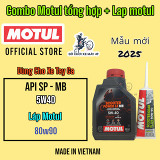 Combo Nhớt Ga tổng hợp Motul 5w40 Và nhớt láp 80w90 giành cho xe tay ga