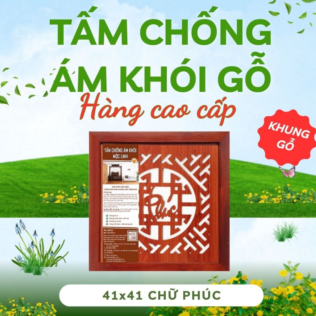 [Tấm chống ám khói] Tấm chống ám khói 41x41 - Tấm chống ám khói trang trí không gian thờ chính hãng