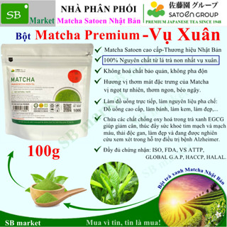 Bột trà xanh Matcha PREMIUM Satoen vụ xuân 100g | Trà Xanh Matcha Vụ Xuân Satoen 100g