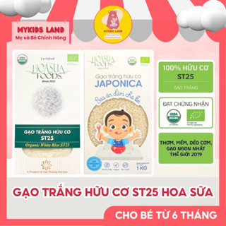 [DATE T2.2026] Gạo Trắng Hữu Cơ / Gạo Trắng Hữu Cơ Xát Dối Hoa Sữa FOODS ST25 1kg Cho Bé Ăn Dặm - Nấu Cháo