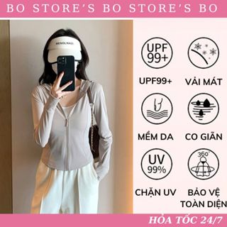 H266 - Áo chống nắng nữ ngắn chống tia UV UPF99 - Liền mũ, dáng ôm body, chất thun lạnh siêu mát, không nhăn, không phai