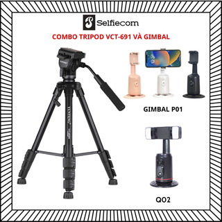  Tripod Yunteng 691 + Gimbal Xoay Tự Động 360 Độ Kèm Remote | Phụ Kiện Quay Chụp Cho Điện Thoại 