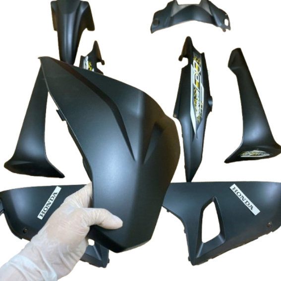 ( Lẻ Món )  Dàn ÁO - Bộ Vỏ Nhựa xe Wave 2017-2022 Alpha 110cc ( kèm tem ) Nhựa ABS màu Đen Nhám