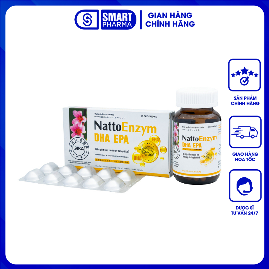 NattoEnzym DHA EPA DHG Pharma - Hỗ trợ giảm nguy cơ đột quỵ do huyết khối