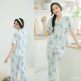 VIBES Pijama dài Lụa gấm cao cấp nhiều họa tiết Long Py Set