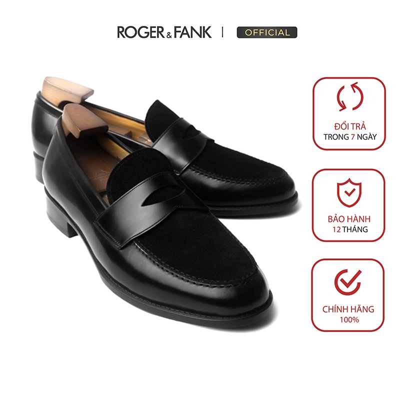 Giày Penny Loafer Nam Giới Da Bê Cao Cấp thương hiệu ROGER & FANK