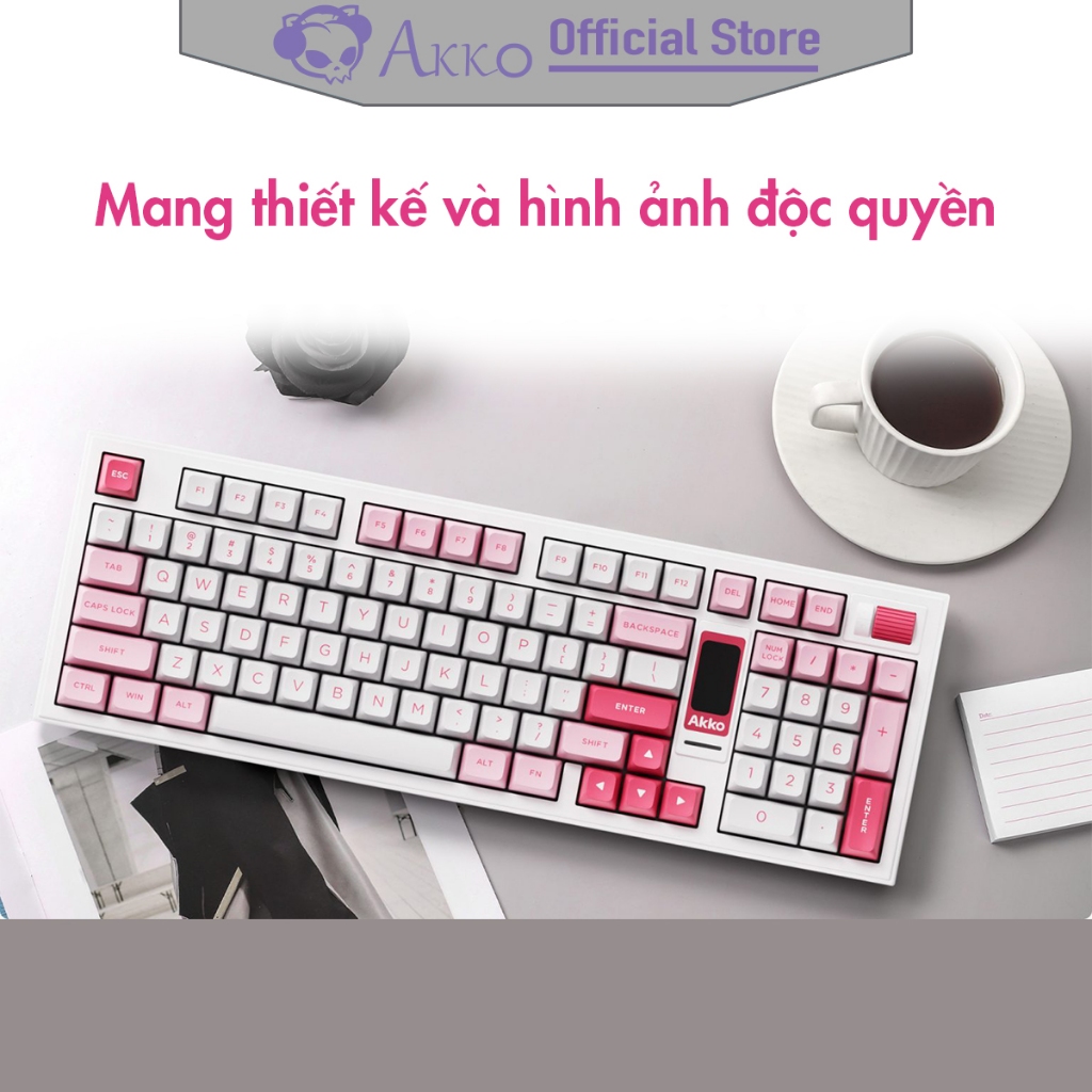 Bàn phím cơ AKKO 5098B Prunus Lannesiana [ Hotswap / RGB / Multi-Modes / V3 Piano Pro / 98 Key ] - Hàng Chính Hãng | BigBuy360 - bigbuy360.vn