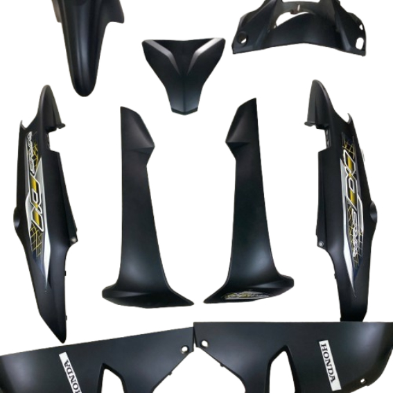 ( Nhựa Màu ) Dàn áo -Vỏ nhựa xe Wave Alpha 110 lắp xe đời 2017 đến 2025 màu Đen Nhám [ Tặng Tem ]- n