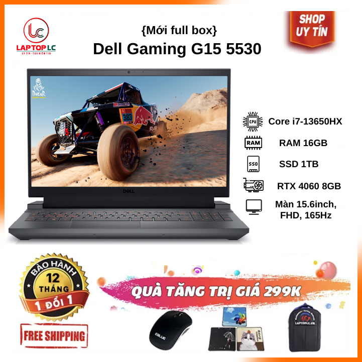 [New 100%] Dell Gaming G15 5530 2023 {Core i7-13650HX, 16GB, 1TB, RTX 4060 8GB, màn 15.6” FHD 165Hz,