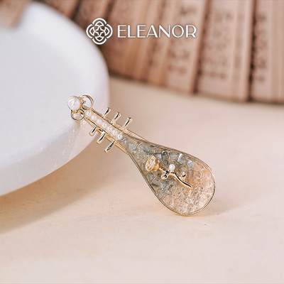 Kẹp tóc nữ Eleanor Accessories hình cây đàn đính đá phụ kiện tóc kẹp tóc mái 9588