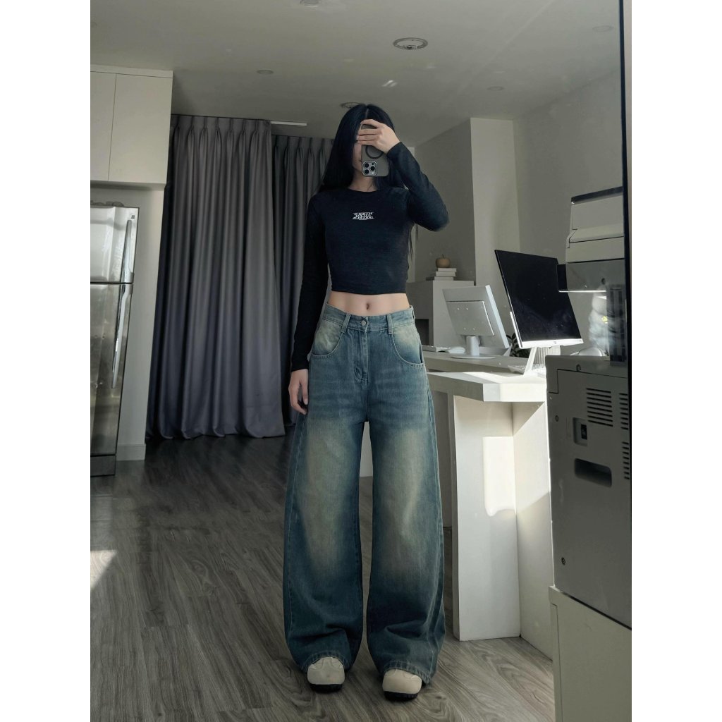 Quần Jeans Nữ Ống Rộng Lưng Cao SIMPLE Phong Cách Ulzzang MG01 | BigBuy360 - bigbuy360.vn