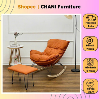  Ghế bập bênh decor thư giãn kèm đôn có nhiều màu lựa chọn 