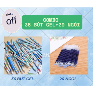 Combo 36 bút gel xóa được, kèm 20 ngòi Aodemie.