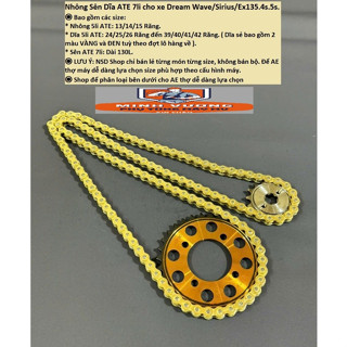 Nhông sên dĩa 7li ATE siêu cứng đủ size. Shop bán lẻ từng món. dành cho xe Ex135/Dream Wave