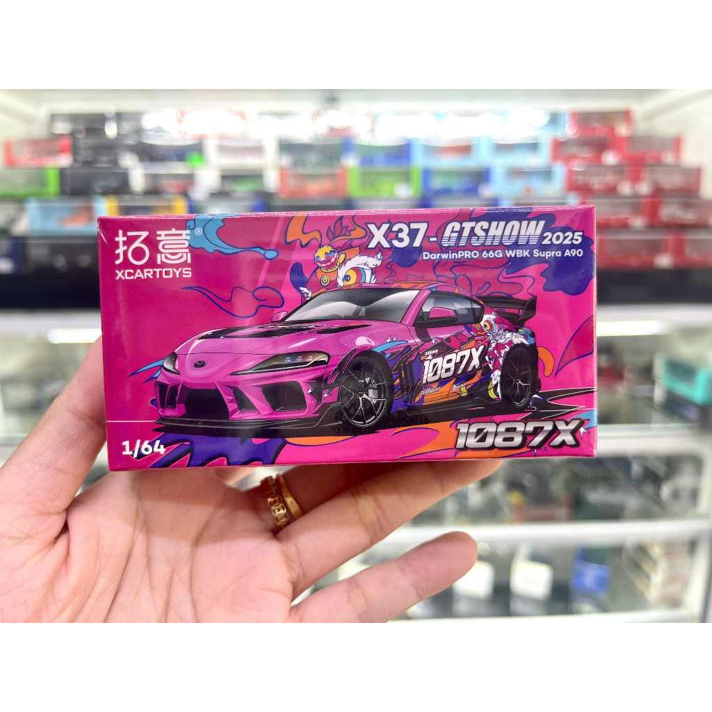 Mô hình xe Toyota Supra (A90) DARWIN PRO 66G WBK 1087X LION DANCE tỉ lệ 1:64 Poprace X37-GTSHOW2025