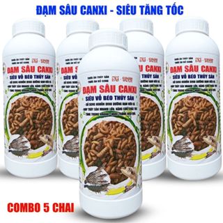   Combo 5 Chai  DỊCH ĐẠM SÂU CANXI  Thức ăn Bổ Sung Siêu Tăng Tốc Vỗ Béo Cho Tôm Cá Lươn Ếch 