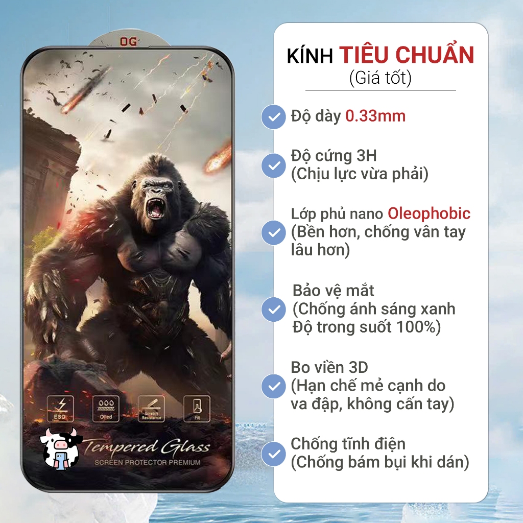 Kính cường lực iphone full màn 17/16/16e/15/14/13/12/11/Xr/Xs/8/7/6/6s Plus/Pro/Max - Cowcase KKCB | BigBuy360 - bigbuy360.vn