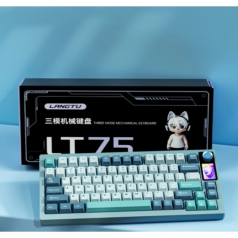 Bàn phím cơ không dầy LANGTU LT75 tích hợp màn hình LED điện tử RGB hotswap, tương thích đa nền tảng | BigBuy360 - bigbuy360.vn