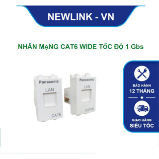 Nhân mạng cat6, ổ cắm mạng cat6 Panasonic, module cat6 hạt to Wide lắp âm tường