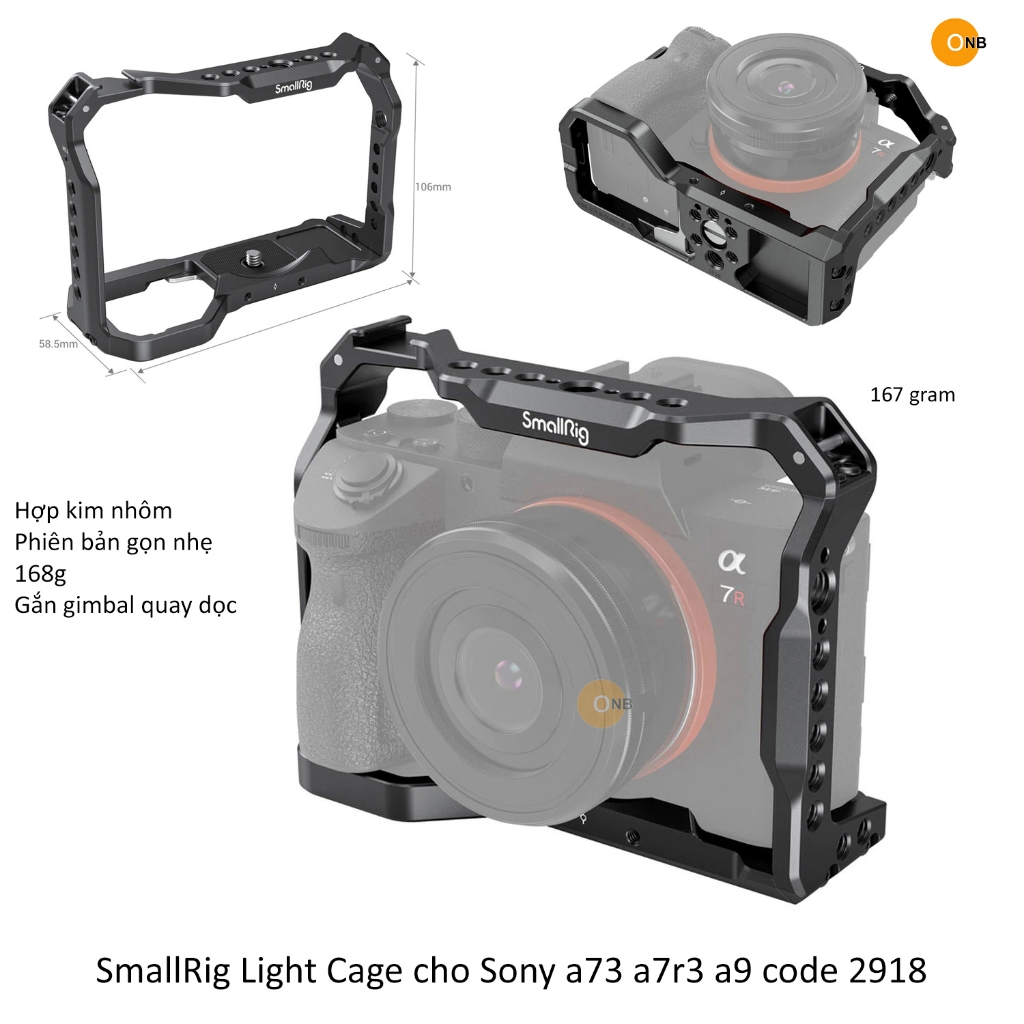 SmallRig Khung bảo vệ Cage Sony Alpha A73 a7r3 A9 2918