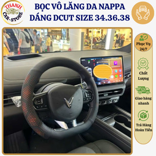 Bọc vô lăng da Nappa loại Dcut xe điện Vinfast VF3, VF5, VFE34,VF6, VF7, VF8, VF9, Kia Seltos, Sonet, Caren, MG, XL7