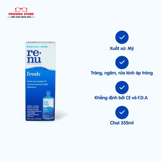 Nước ngâm lens RENU 355ml (Tặng kèm khay đựng)