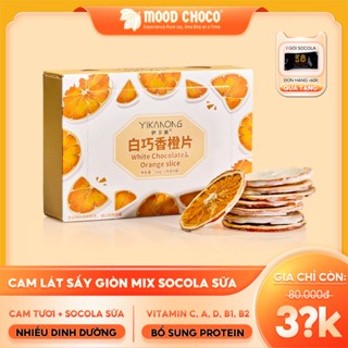 Socola Trắng Cam Sấy Giòn Hộp 58g | Chocolate Cam Nguyên Miếng | Ăn Vặt Healthy, Ít Ngọt