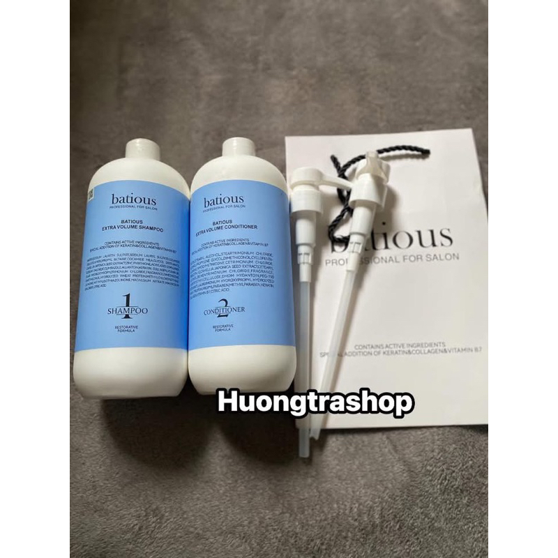 Dầu gội xả Batious xanh kiềm dầu, phồng chân tóc, giảm bết 960ml
