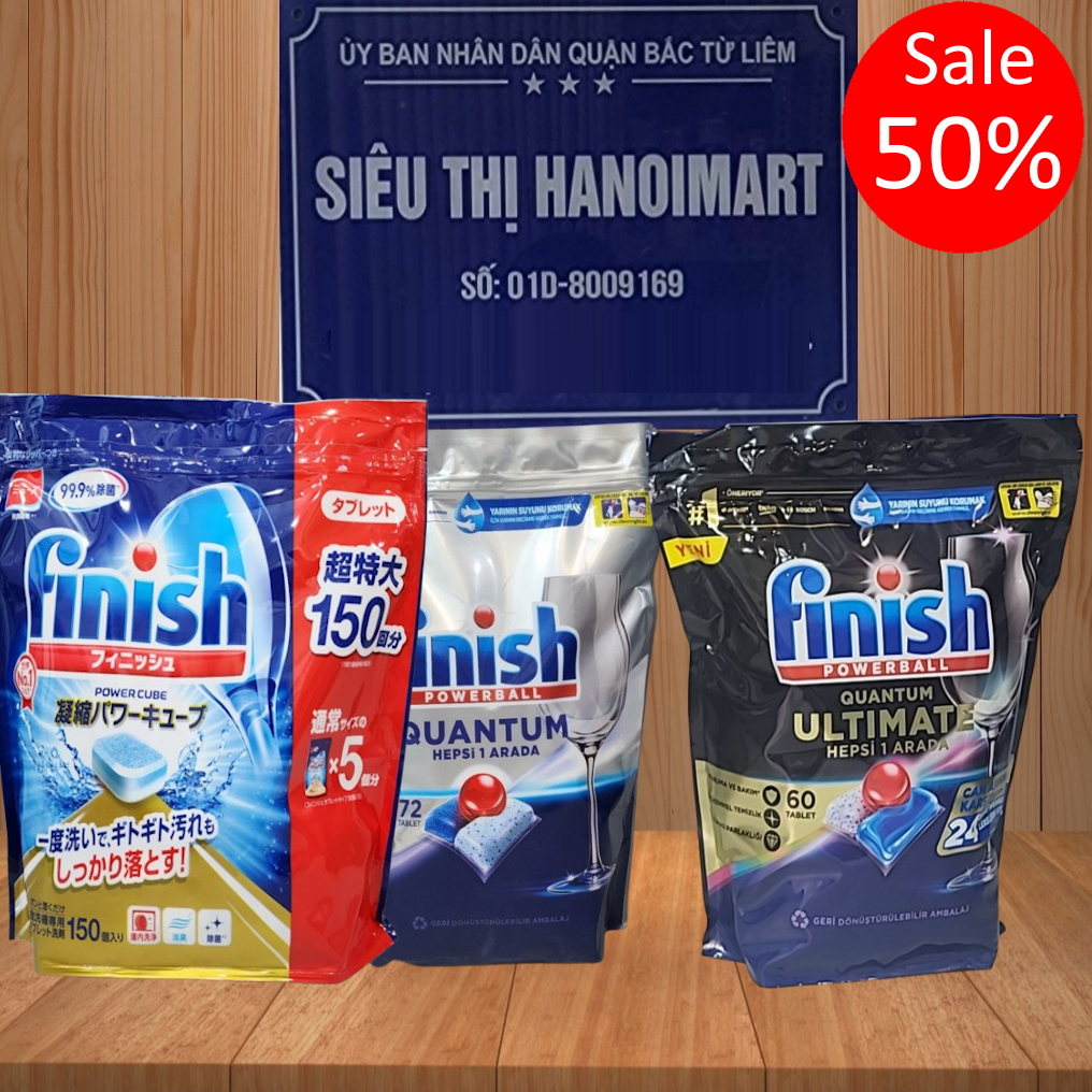 Viên rửa bát chén Finish nhật bản 150 100 V, finish dishwashing quantum ultimate plus 60 tablets EU
