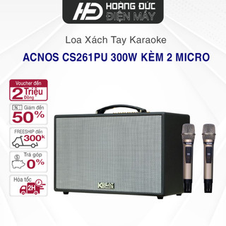 Loa Xách Tay Karaoke ACNOS CS261PU 300W Kèm 2 micro - Hàng chính hãng Bảo Hành 12 Tháng
