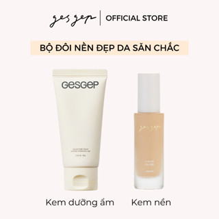 [Bộ đôi nền đẹp da săn chắc] Combo kem dưỡng ẩm Gesgep Bare Cream 80g và kem nền Liquid Filter Cream