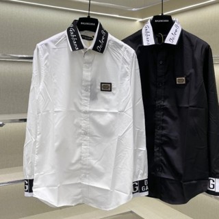 Áo Sơ Mi Nam DG Dài Tay Cao Cấp – Cổ Dệt Chữ, Tag Sắt Logo Da – Vải Lụa Nến Form Đẹp HOT TREND 2025 BH 59