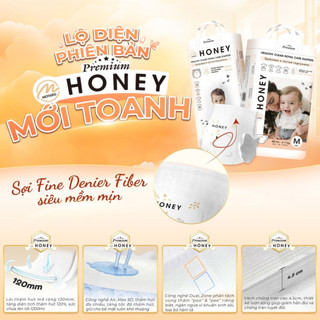  Bỉm QUẦN HONEY Siêu Khô Thoáng Cho Bé -size DÁN NB,S,M QUẦN M,L,XL,XXL,3XL,4XL 