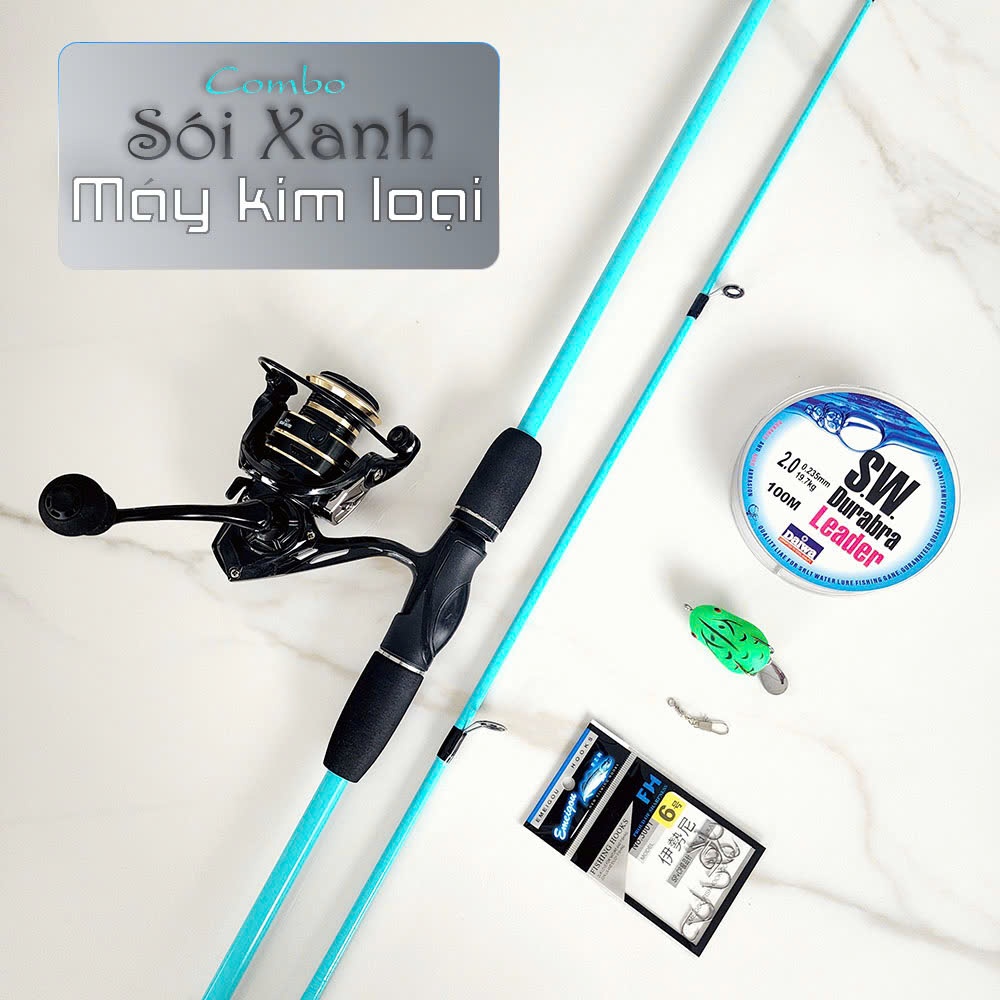 Combo Cần Lure Sói Xanh – Máy Deukio AC3000, Full Phụ Kiện Cao Cấp