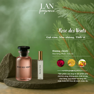 Nước hoa nữ Rose des vent, Nước hoa chiết PL PERFUME 10ml dạng xịt Thanh Lịch Sang Trọng Tươi Mới