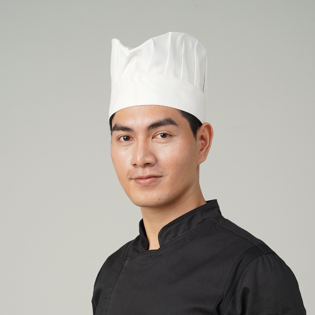 [MB-1] Mũ Bếp xếp ly có đai điều chỉnh kích thước sau gáy - CHEF X Kitchen Uniform