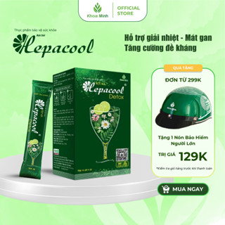 Bột sủi  thanh nhiệt Hepacool detox, hỗ trợ thanh nhiệt, bổ sung vitamin C, hộp 10 gói